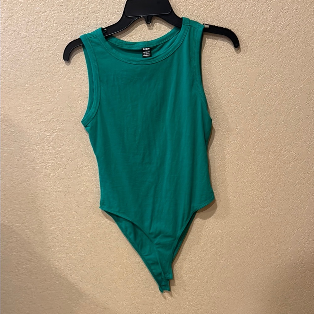 SHEIN Green Tank One-Piece Bodysuit